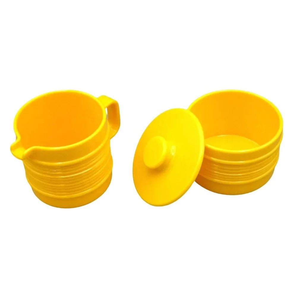 Vintage Rubbermaid Cream Sugar Lazy Susan‎ Turntable Bright Yellow Melamine